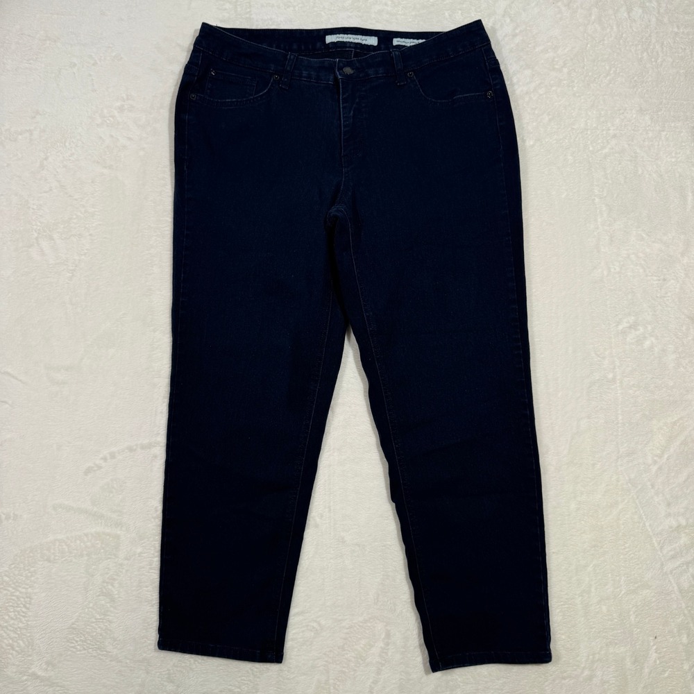 Jones New York Jeans Women 16W Blue Gramercy Curvy Ankle Dark Wash Stretch Denim
